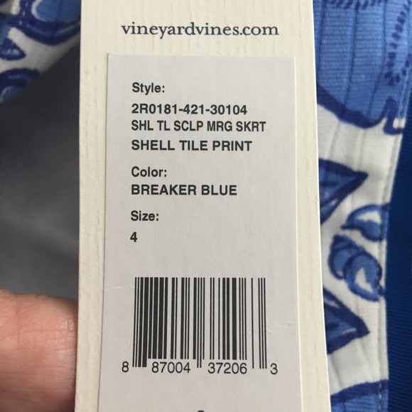 Vineyard Vines Scalloped Skirt Shell Tile Margo - Picture 5 of 6